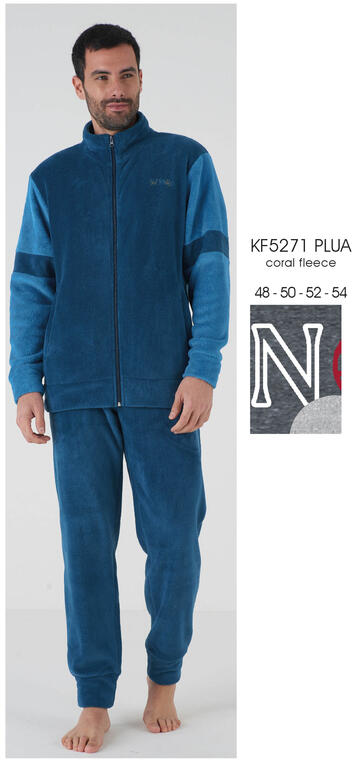 ART. KF5271 PLUA- pigiama uomo m/l coral fleece kf5271 plua - Fratelli Parenti